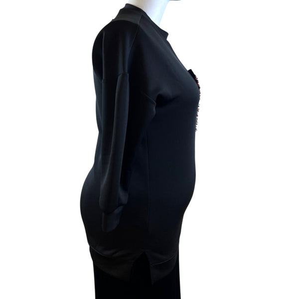 Loreen Fashion Black & Orange Women's Sweater Top Size 1