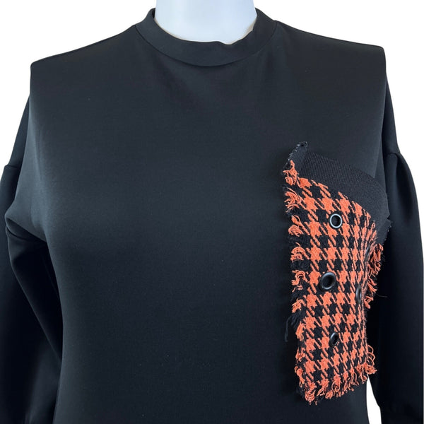 Loreen Fashion Black & Orange Women's Sweater Top Size 1