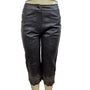 Passion Women's Dark Brown Faux Leather Cropped Pants Sz M/L - NWT