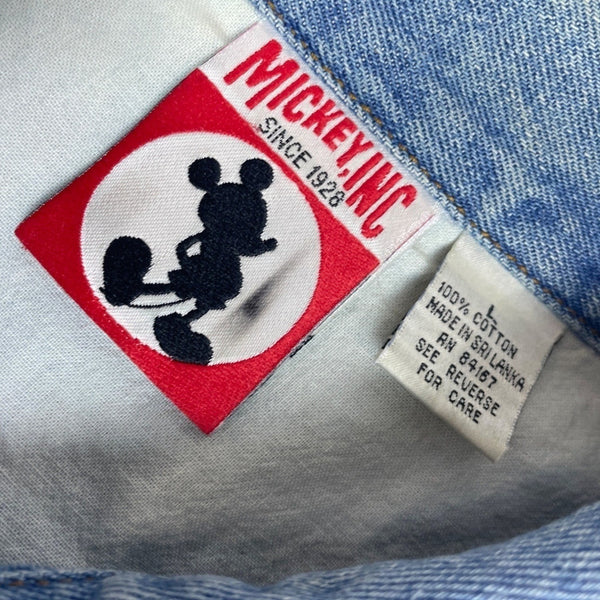 Mickey Inc Unisex Blue Denim Button Down Jacket Sz L