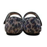 Old Soles Girls Leopard Print Leather Lady Jane Strappy Kitten Shoes Size 8- New