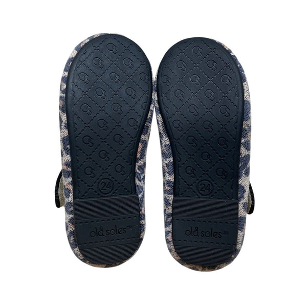 Old Soles Girls Leopard Print Leather Lady Jane Strappy Kitten Shoes Size 8- New