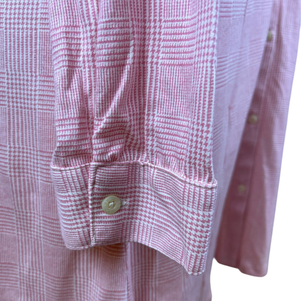 Ralph Lauren Womens Pink Plaid Long Sleeve Nightshirt Cozy Sz L - New
