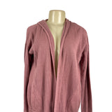 Lululemon Womens Pink Knit Fabric Open Front Relaxed Fit Hooded Cardigan Size M