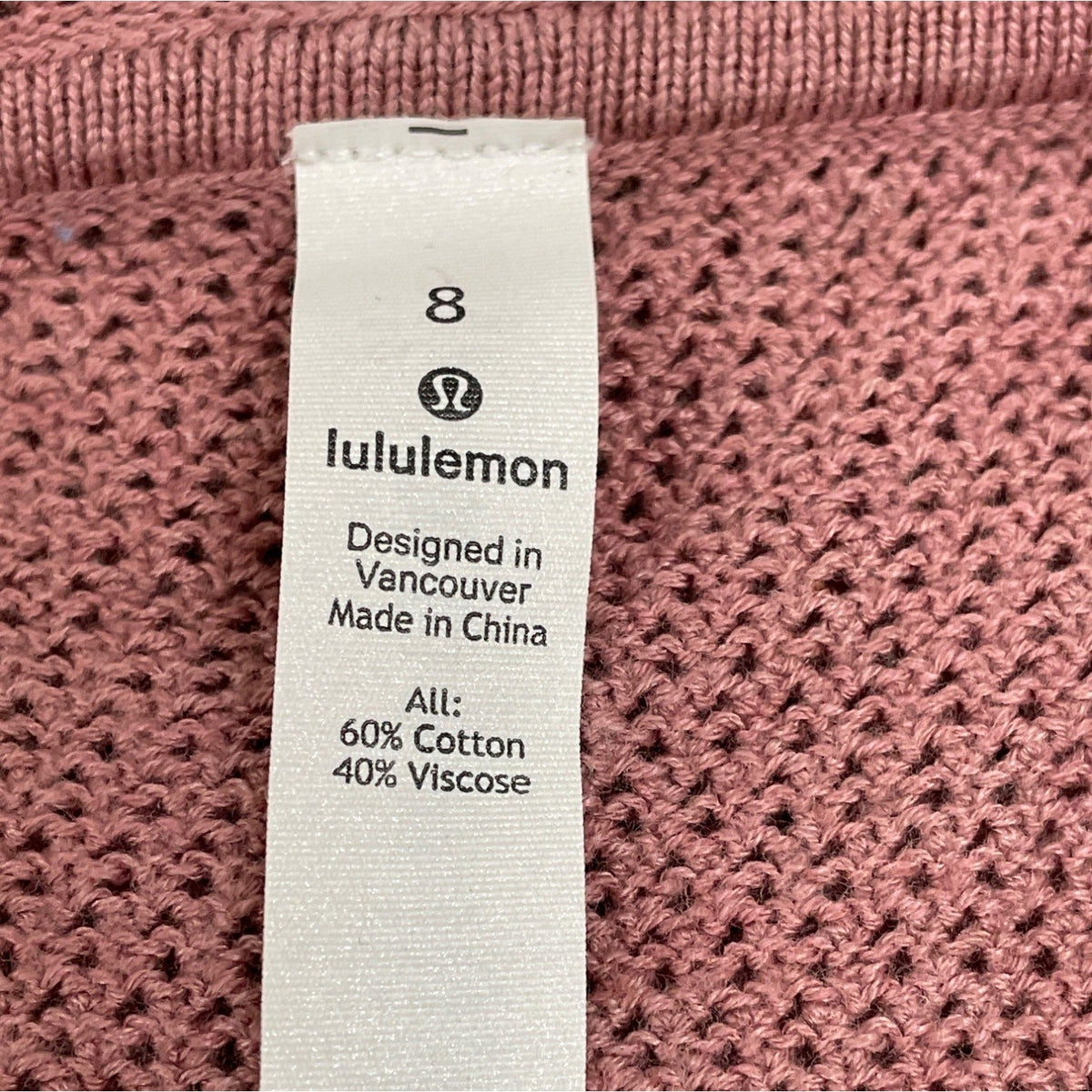 Lululemon Womens Pink Knit Fabric Open Front Relaxed Fit Hooded Cardigan Size M