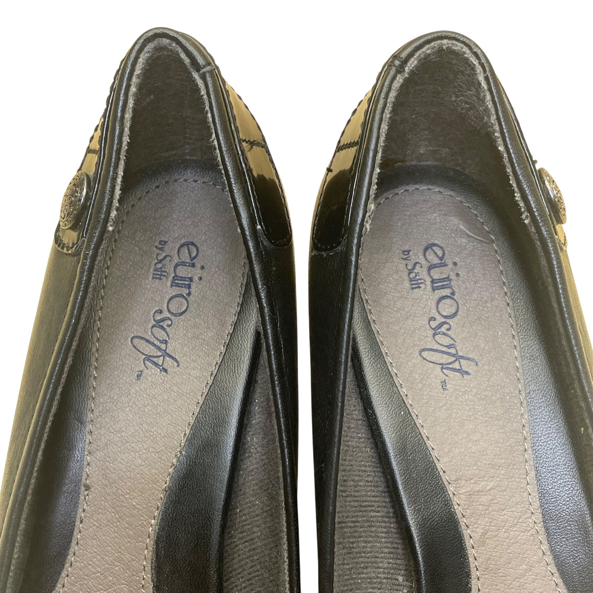 Eurosoft By Sofft Women’s Black Faux Leather Mid Heel Tahlia Pumps Size 8.5M