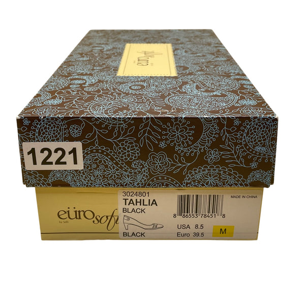 Eurosoft By Sofft Women’s Black Faux Leather Mid Heel Tahlia Pumps Size 8.5M