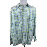 Tommy Bahama Men's Green Plaid Relaxed Linen Button Up Shirt Shirt Sz XL
