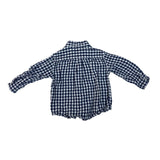Janie And Jack Baby Boy Navy & White Gingham Button-Down Shirt Size 12-18 M