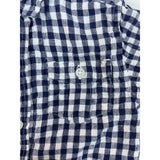 Janie And Jack Baby Boy Navy & White Gingham Button-Down Shirt Size 12-18 M