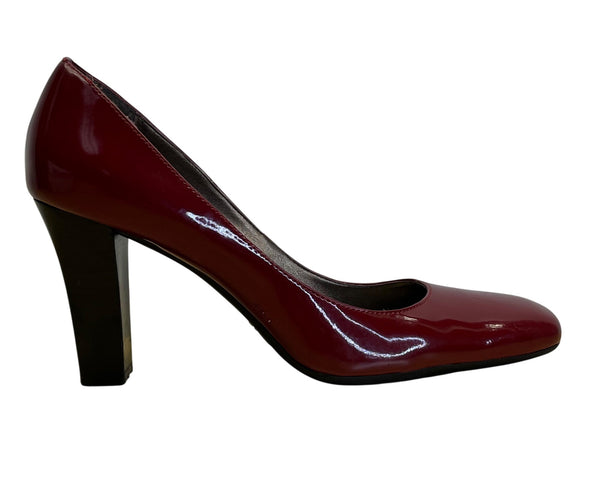 Circa Joan & David Women’s Red Patent Leather Marzipan Square Toe Heels 9.5M
