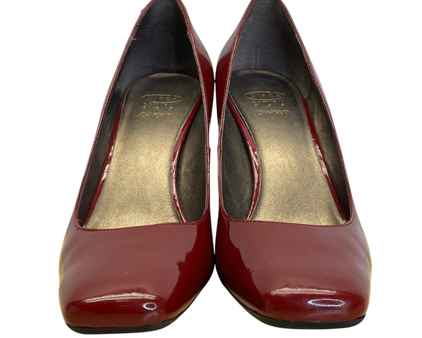 Circa Joan & David Women’s Red Patent Leather Marzipan Square Toe Heels 9.5M
