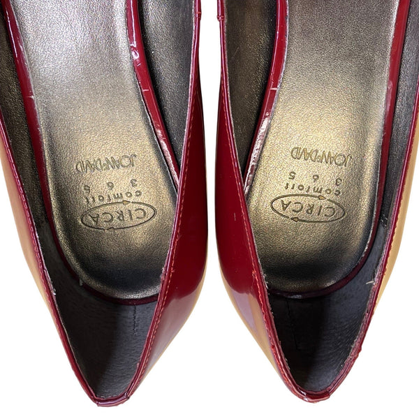 Circa Joan & David Women’s Red Patent Leather Marzipan Square Toe Heels 9.5M