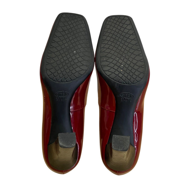 Circa Joan & David Women’s Red Patent Leather Marzipan Square Toe Heels 9.5M