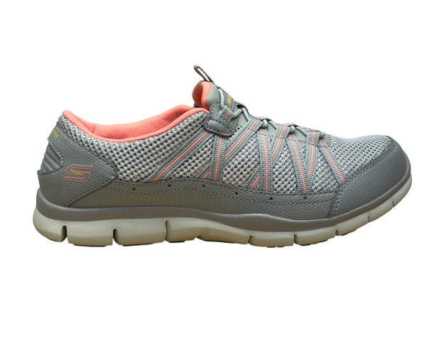 Skechers Women’s Gray Mesh & Coral Pink Lining Air Cooled Sneakers Size 7.5