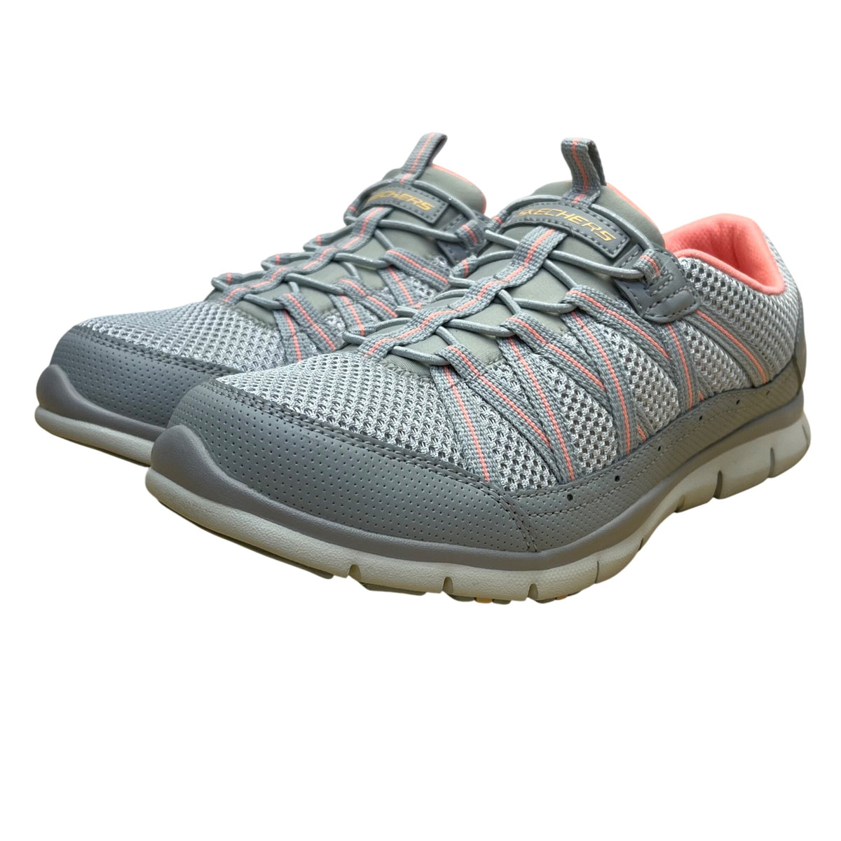 Skechers Women’s Gray Mesh & Coral Pink Lining Air Cooled Sneakers Size 7.5