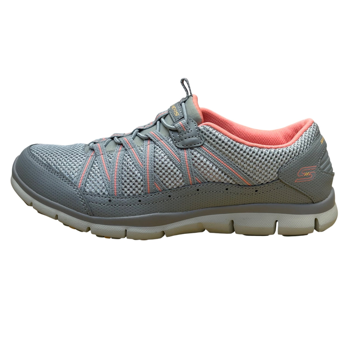 Skechers Women’s Gray Mesh & Coral Pink Lining Air Cooled Sneakers Size 7.5