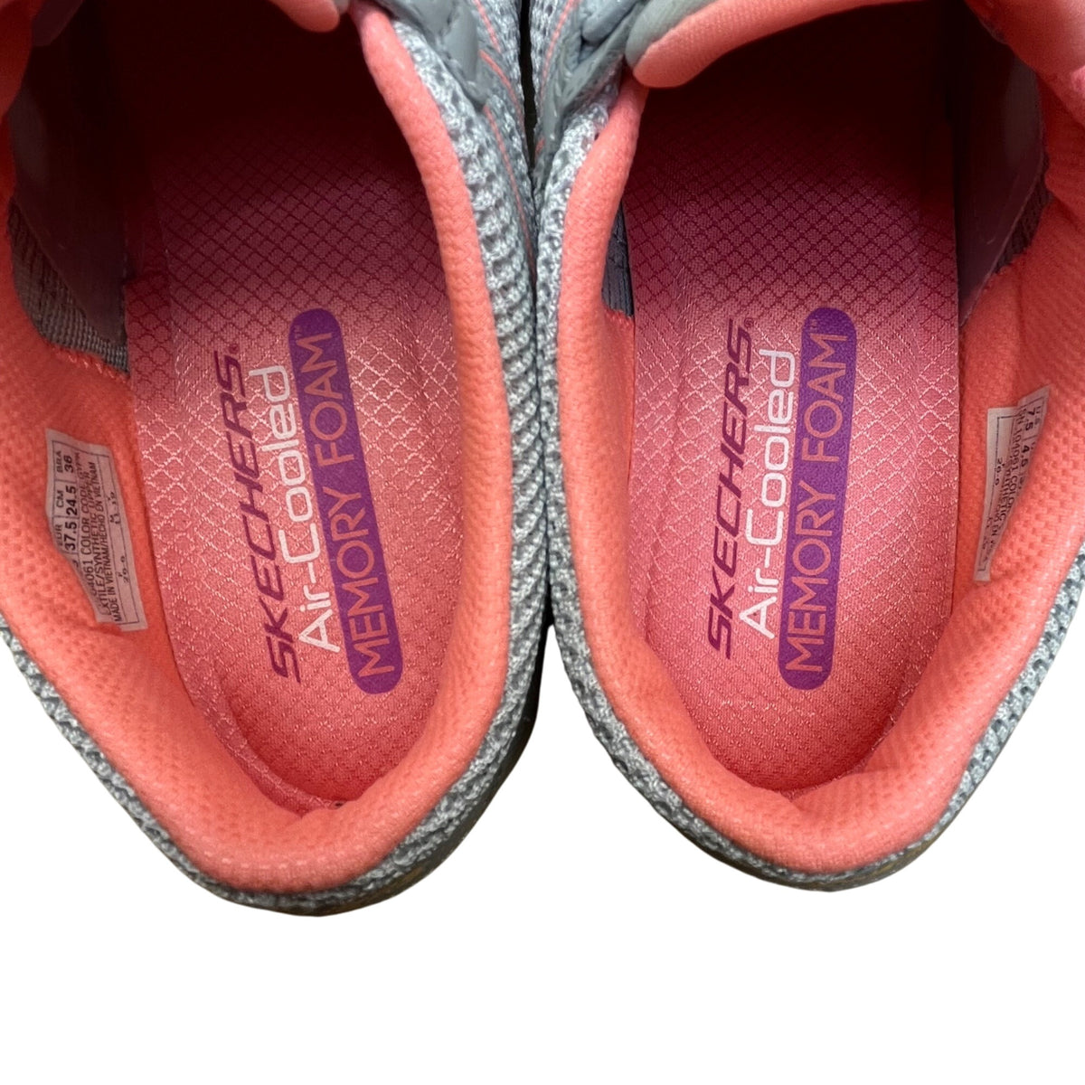 Skechers Women’s Gray Mesh & Coral Pink Lining Air Cooled Sneakers Size 7.5