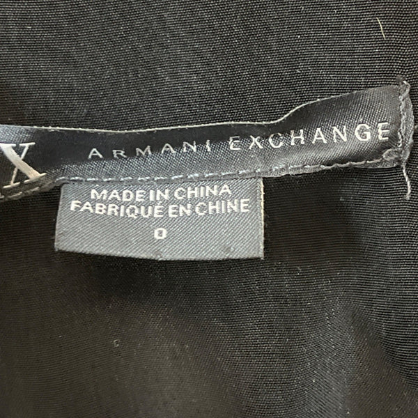 Armani Exchange  Sz 0 Black Sleeveless Hooded Zip-Up Womens Dress