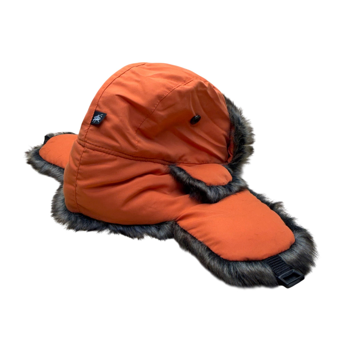 Ctnhunter Unisex Orange Polyester Trapper Hat Faux Fur Lined Winter Cold Weather Cap