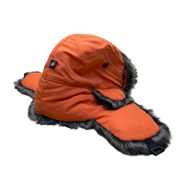 Ctnhunter Unisex Orange Polyester Trapper Hat Faux Fur Lined Winter Cold Weather Cap