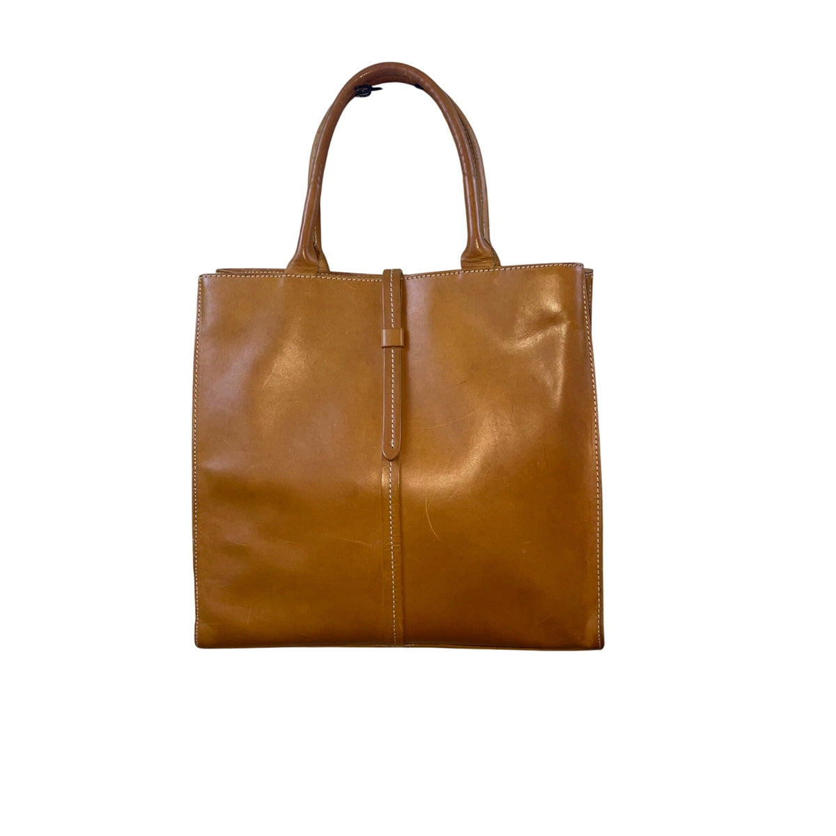 GUIA’S Women's Brown Genuine Leather Handcrafted In Italy  Belt closure Tote Bag