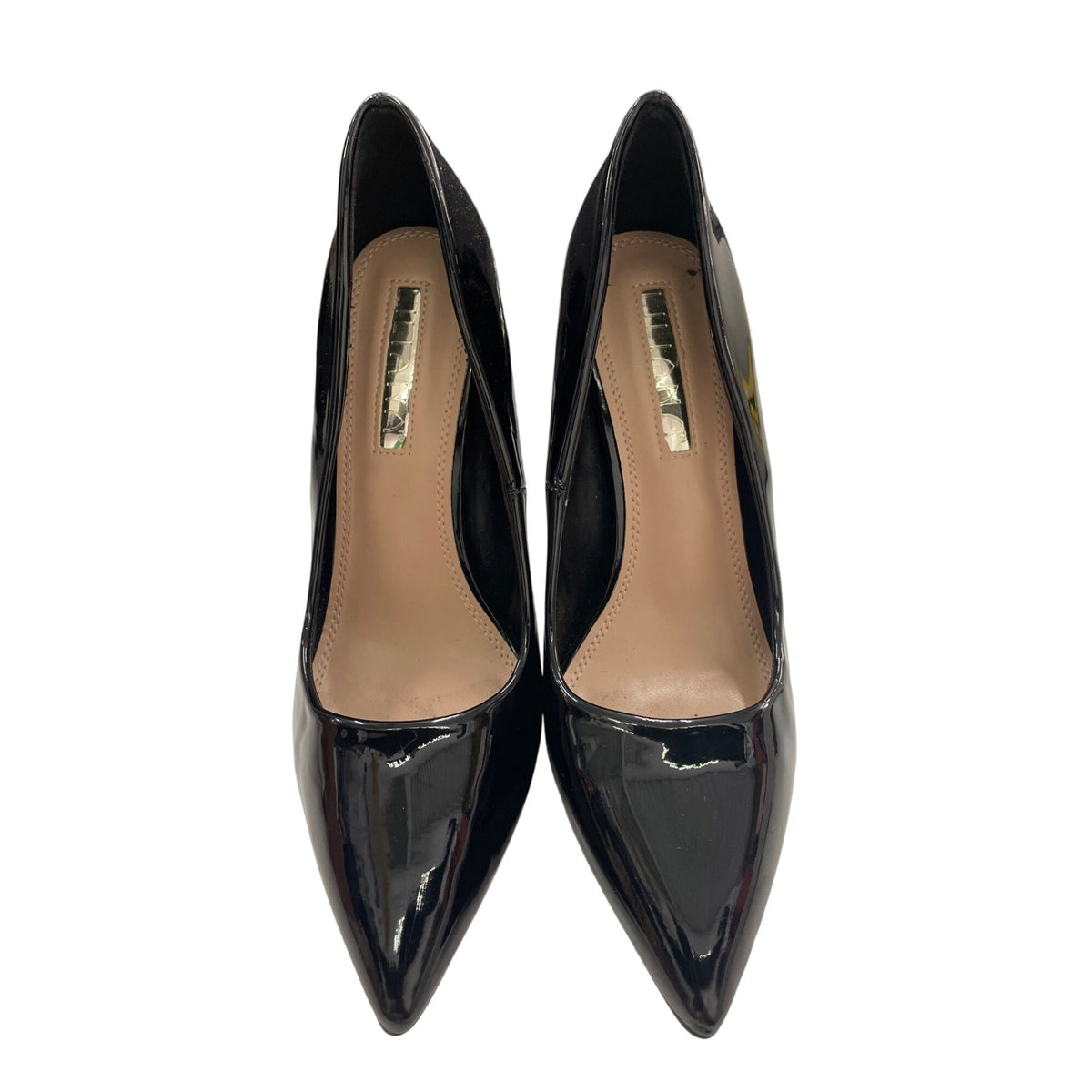 LILIANA Womens Black Patent Leather Pointed Toe Pumps Size 10