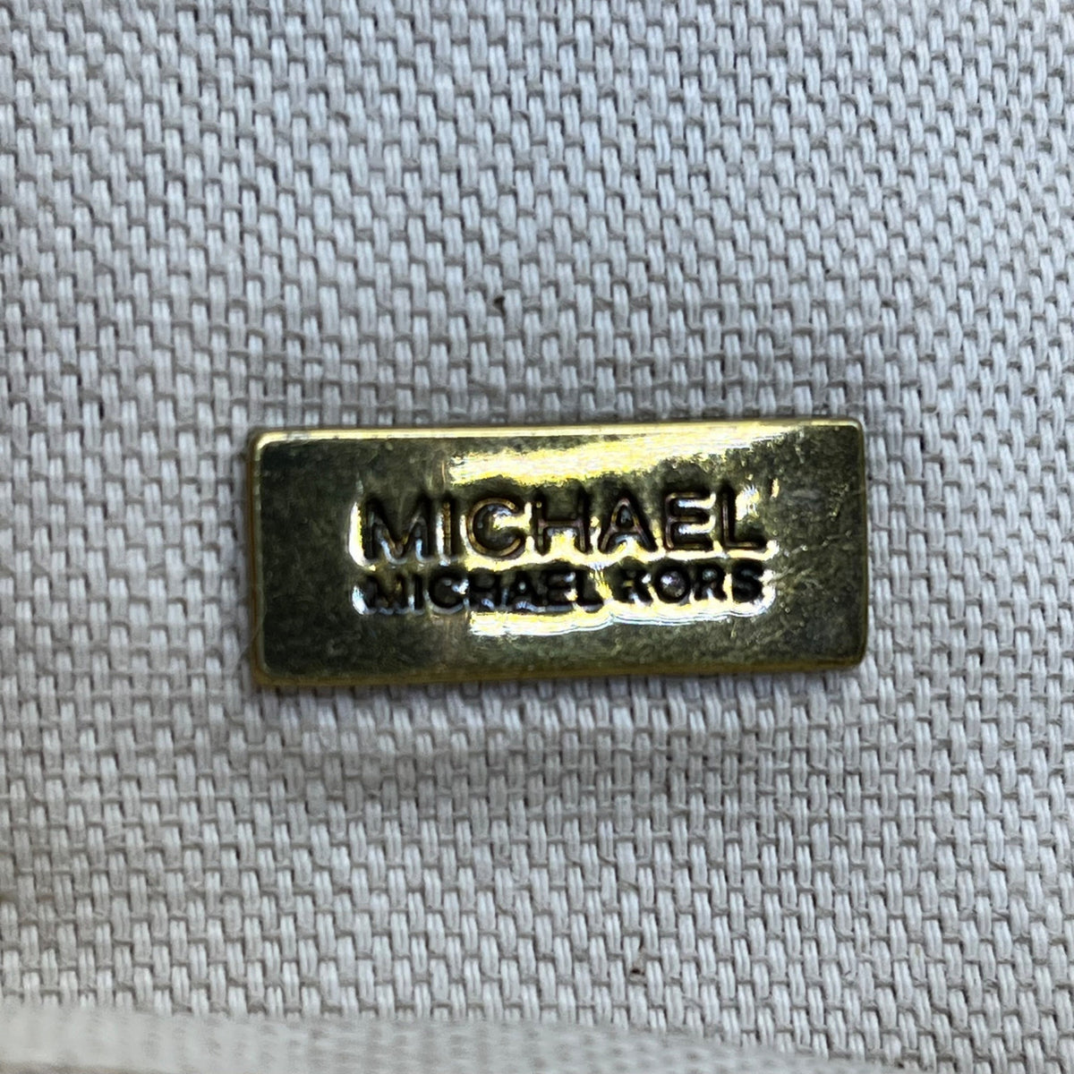 Michael Kors Women’s Gold Metallic Leather Stitch Detailing Shoulder Bag Size S