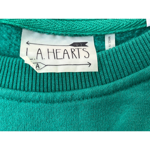L.A. Hearts Women's Green Embroidered Zebra Sweatshirt Sz S