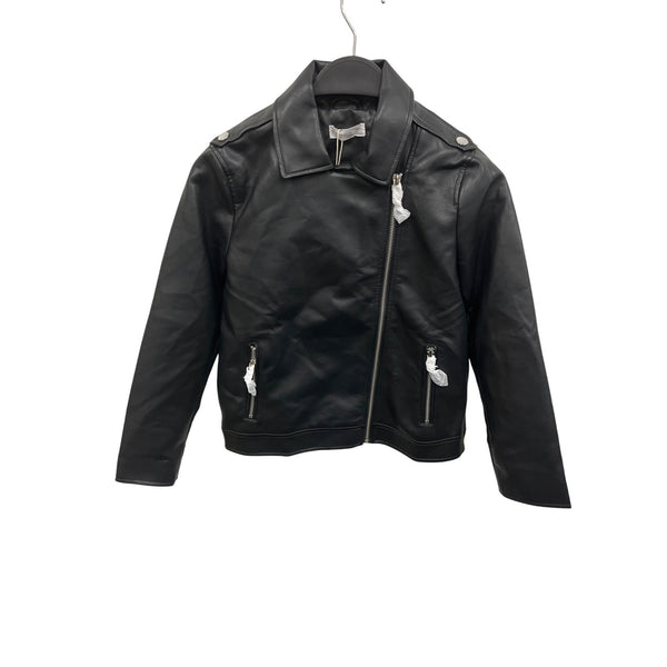 MNG Kids Black Faux Leather Biker Jacket Size 9-10 - New