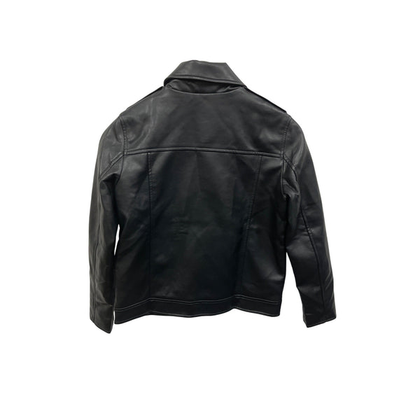 MNG Kids Black Faux Leather Biker Jacket Size 9-10 - New