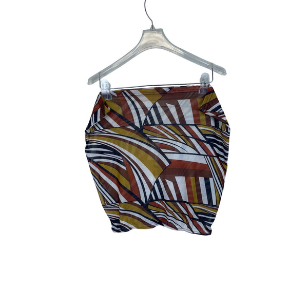 Shein Women’s Multicolor Mesh Two-Piece Top & Skirt Set Large Geometric Pattern Lightweight