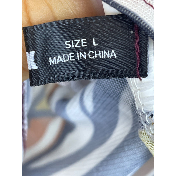 Shein Women’s Multicolor Mesh Two-Piece Top & Skirt Set Large Geometric Pattern Lightweight