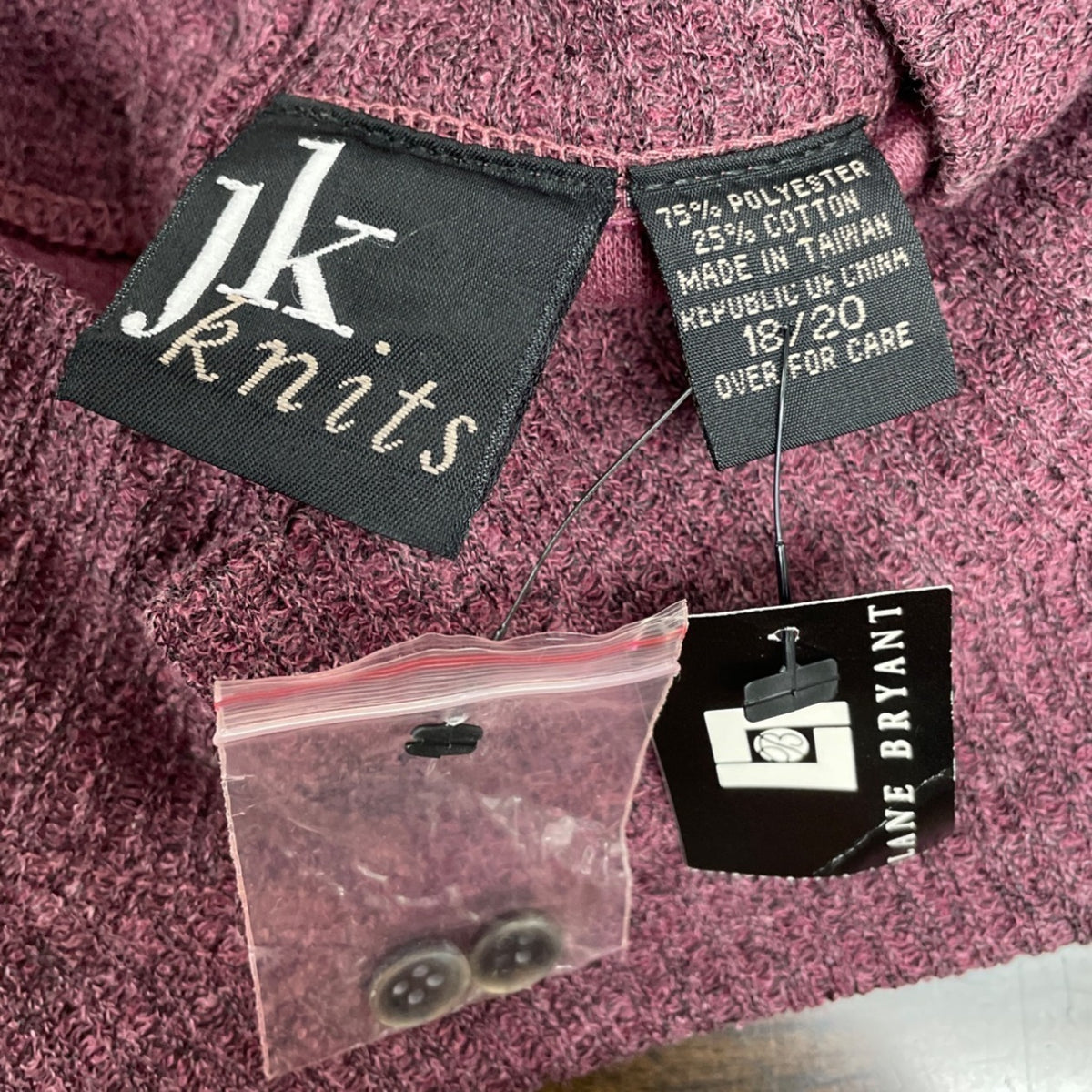 JK Knits Womens Purple Sleeveless Mock Neck Ribbed Knit Top Size 18/20 - New