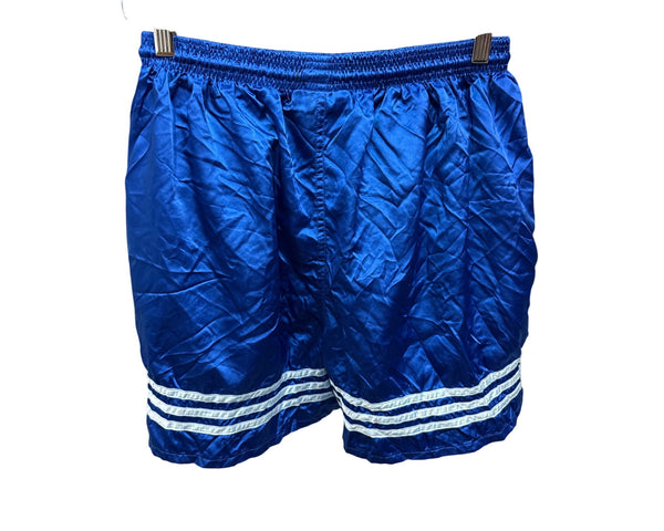 Adidas Mens Blue Nylon Athletic Shorts With Reflective Stripes Size XL Activewear