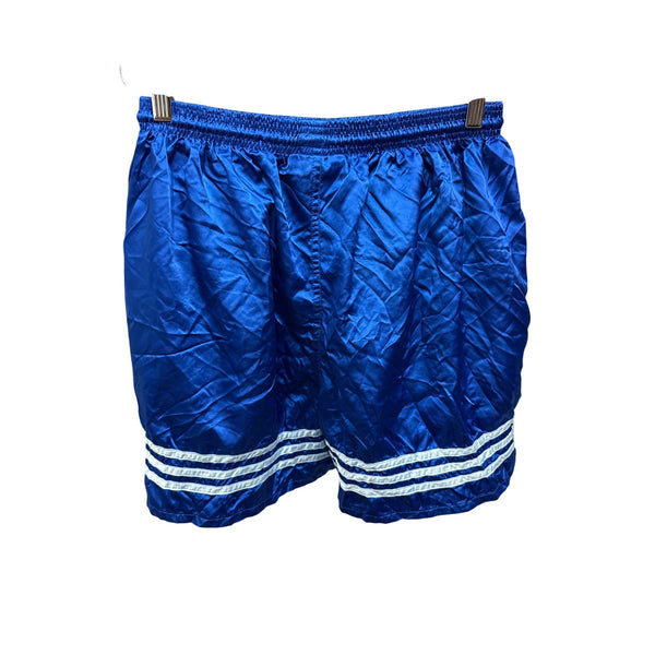 Adidas Mens Blue Nylon Athletic Shorts With Reflective Stripes Size XL Activewear