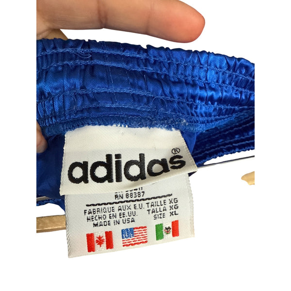 Adidas Mens Blue Nylon Athletic Shorts With Reflective Stripes Size XL Activewear