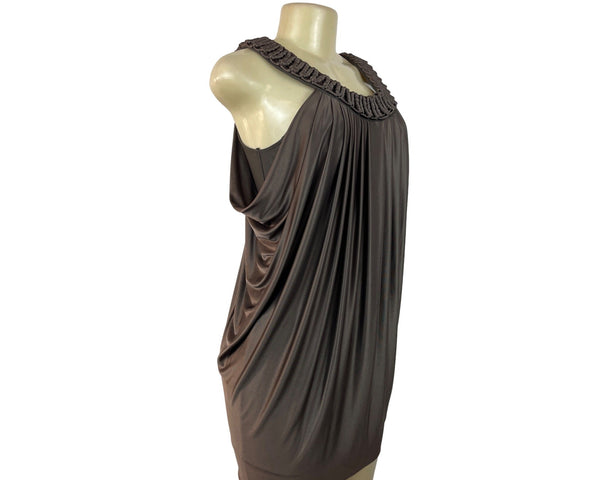 BCBG Maxazria Women's Brown Sleeveless Sheath Mini Dress XS