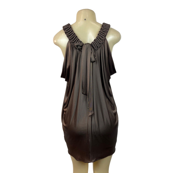 BCBG Maxazria Women's Brown Sleeveless Sheath Mini Dress XS