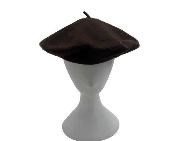 Handcrafted Beau Chapeau Wool Beret Hat In Chocolate Brown
