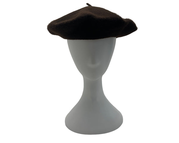 Handcrafted Beau Chapeau Wool Beret Hat In Chocolate Brown