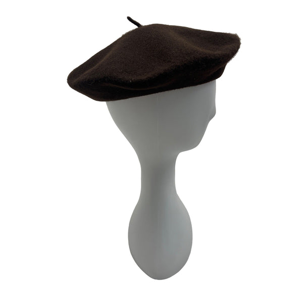 Handcrafted Beau Chapeau Wool Beret Hat In Chocolate Brown