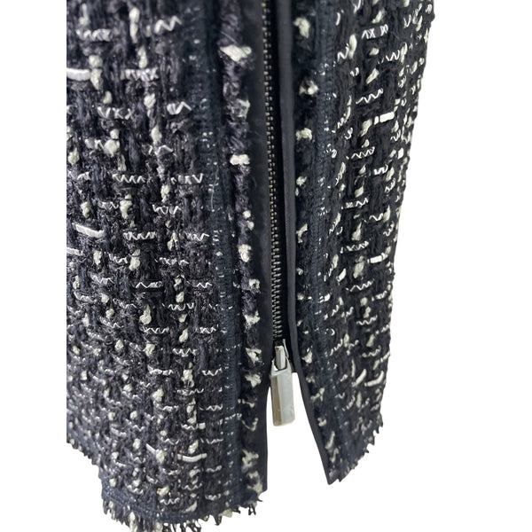 Per Se Women Black & White Skirt Suit Set W/ Silver Button Details Slim Fit Sz 8