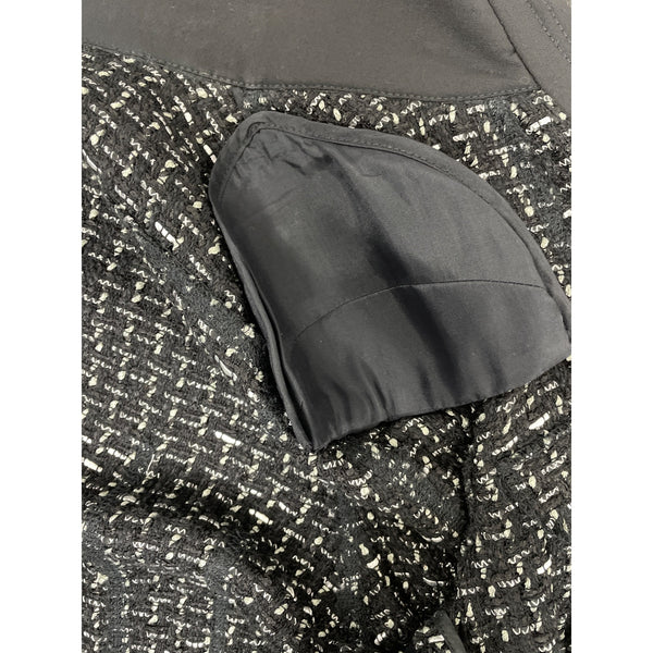 Per Se Women Black & White Skirt Suit Set W/ Silver Button Details Slim Fit Sz 8