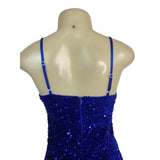 JJ’s House Women’s Royal Blue Sequin Mini Dress With Spaghetti Straps Sz S - New