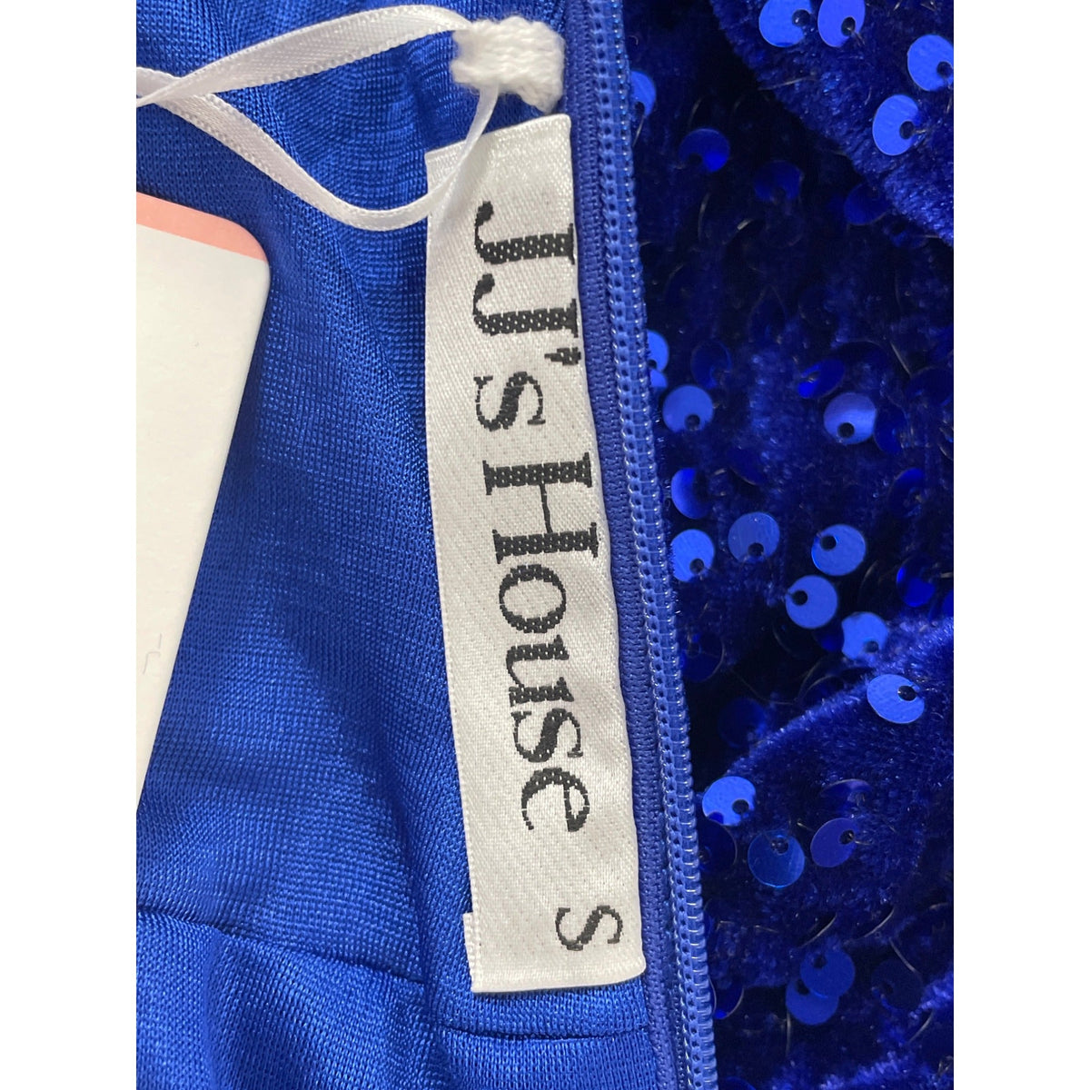 JJ’s House Women’s Royal Blue Sequin Mini Dress With Spaghetti Straps Sz S - New