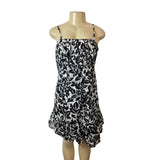 White House Black Market Sz 4 Silk Black And White Womens Dress