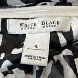White House Black Market Sz 4 Silk Black And White Womens Dress