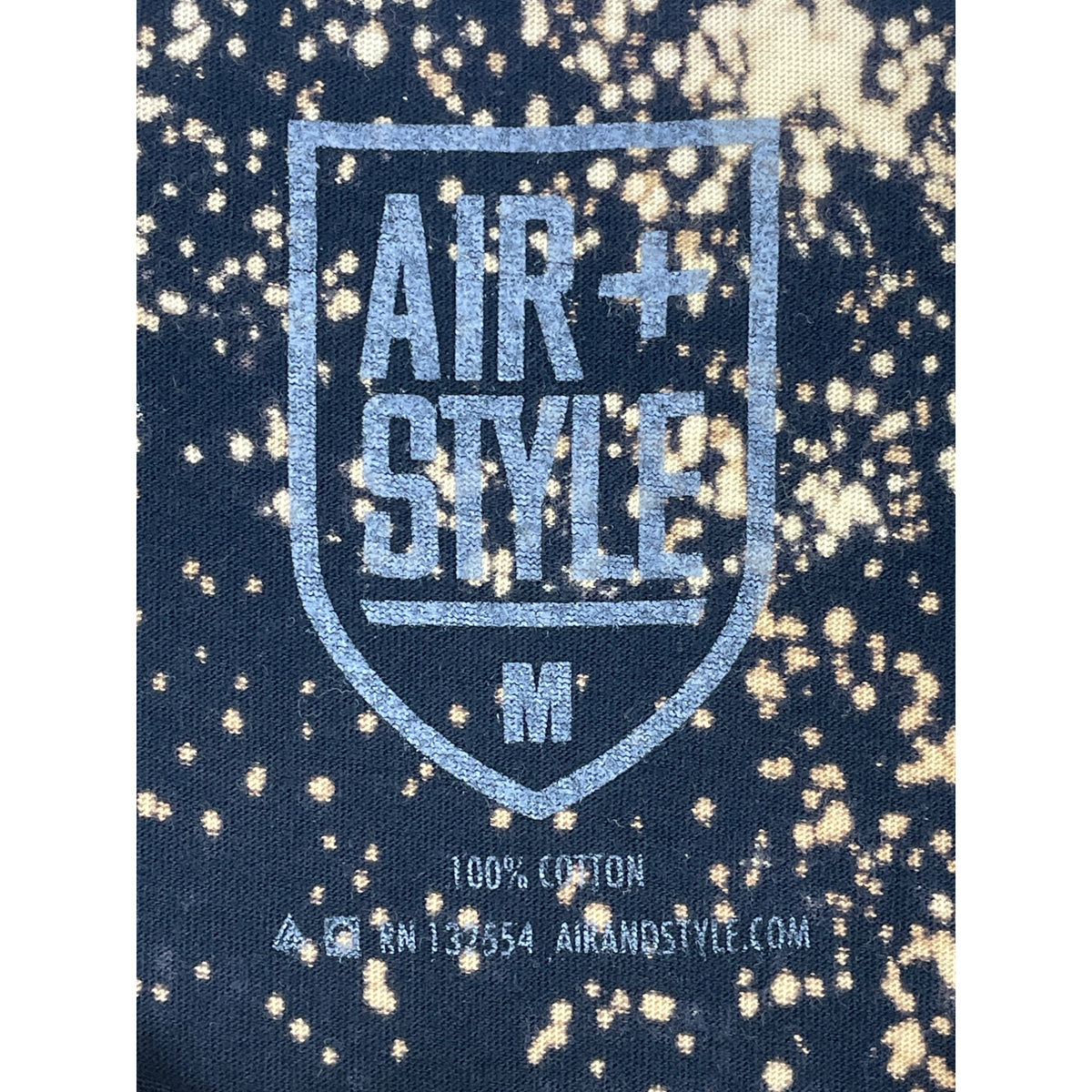 Air+Style Unisex Black/Gold Splatter Graphic Tee Los Angeles 100% Cotton Size M