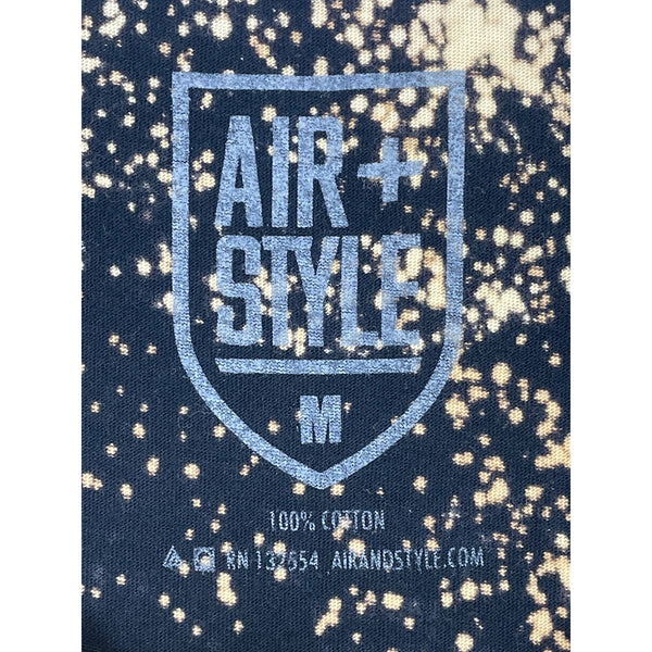 Air+Style Unisex Black/Gold Splatter Graphic Tee Los Angeles 100% Cotton Size M
